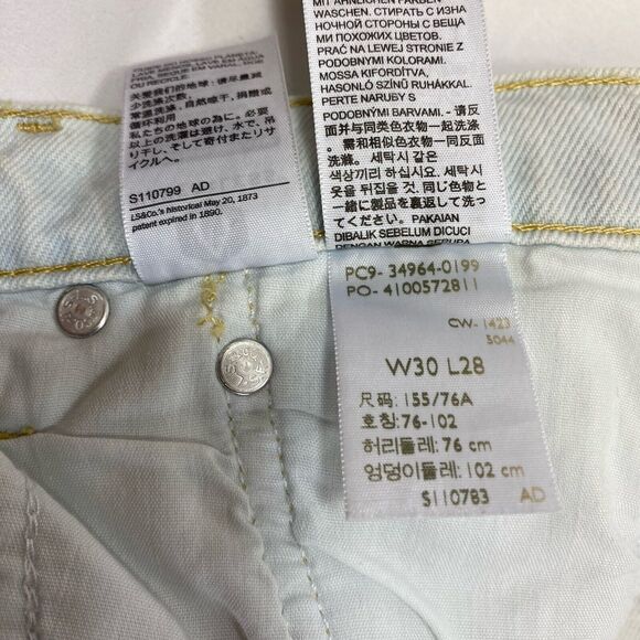 Levi’s Wedgie Straight High Rise Jeans Women 30x28 Blue Button Fly Preppy Denim - Picture 10 of 16